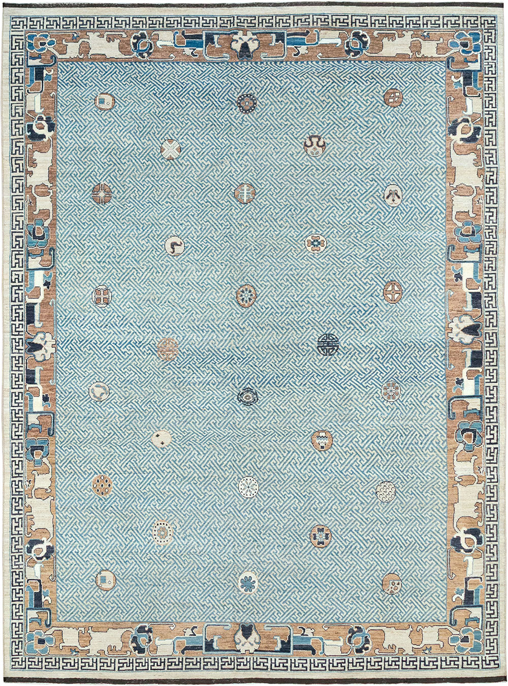 Modern East Turkestan Khotan Room Size Carpet, No.33232 - Gss