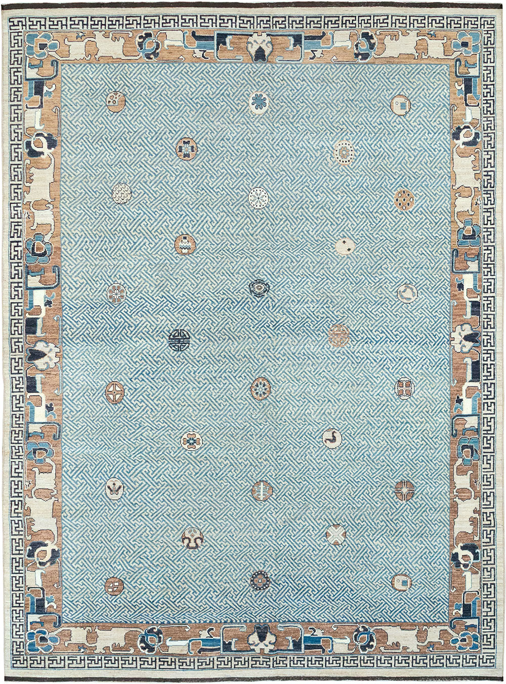 Modern East Turkestan Khotan Room Size Carpet, No.33232 - Gss