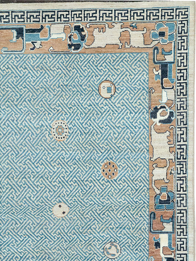 Modern East Turkestan Khotan Room Size Carpet, No.33232 - Gss