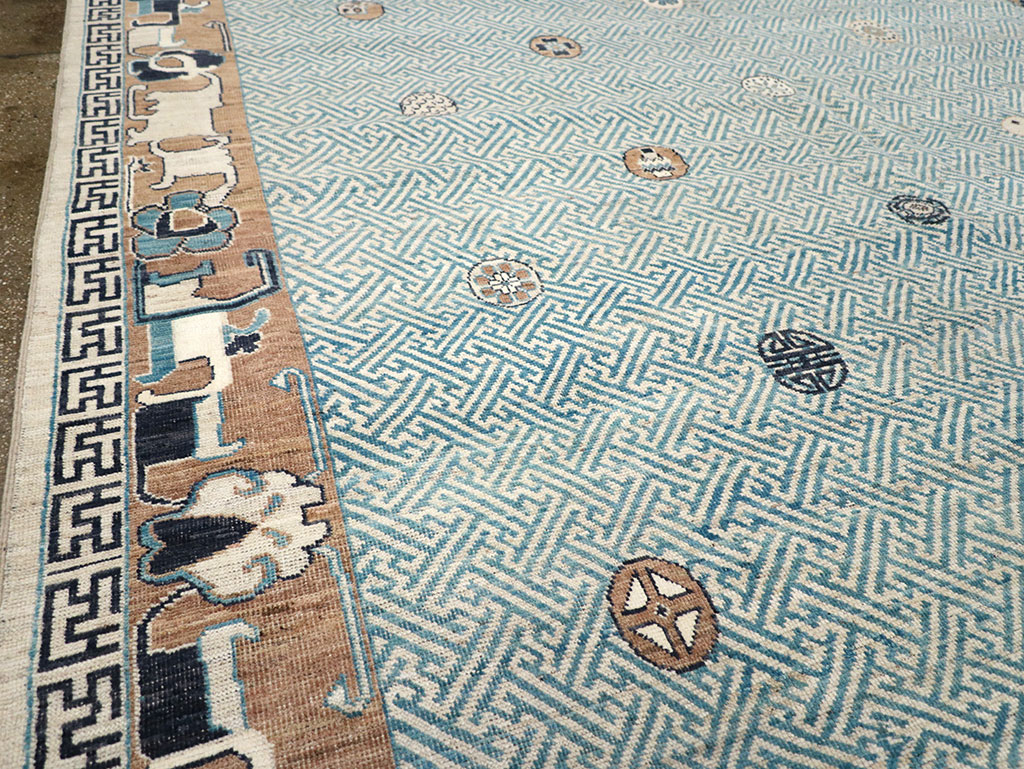 Modern East Turkestan Khotan Room Size Carpet, No.33232 - Gss