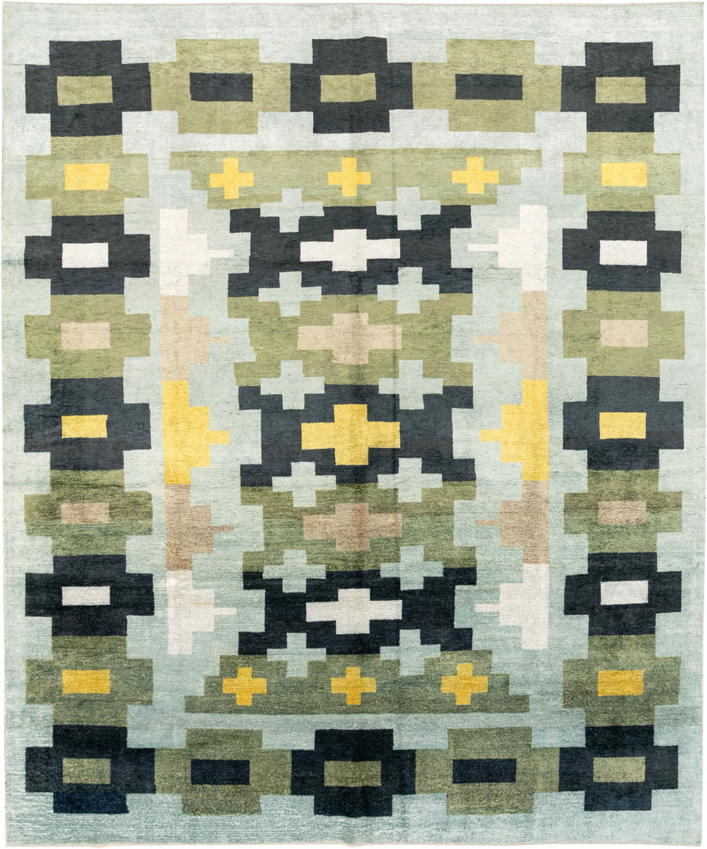 Modern East Turkestan Silk Khotan Room Size Carpet, No.33233 - Gss