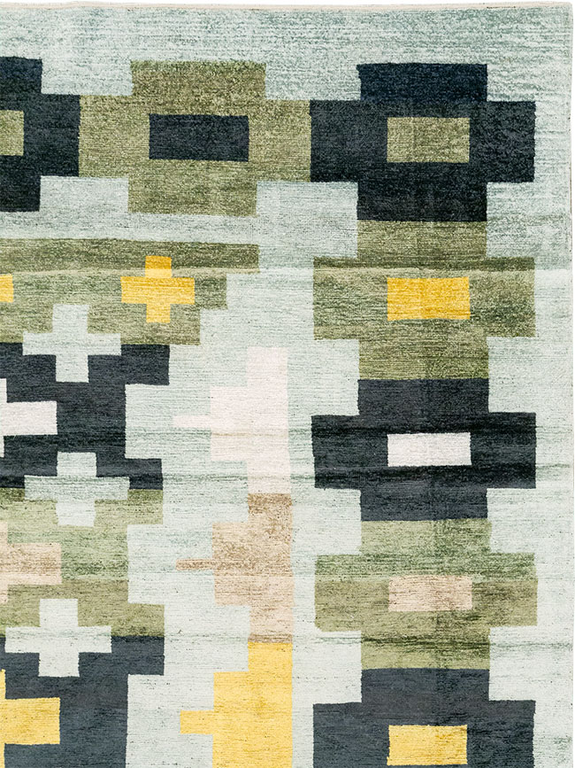 Modern East Turkestan Silk Khotan Room Size Carpet, No.33233 - Gss