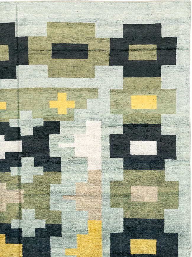 Modern East Turkestan Silk Khotan Room Size Carpet, No.33233 - Gss