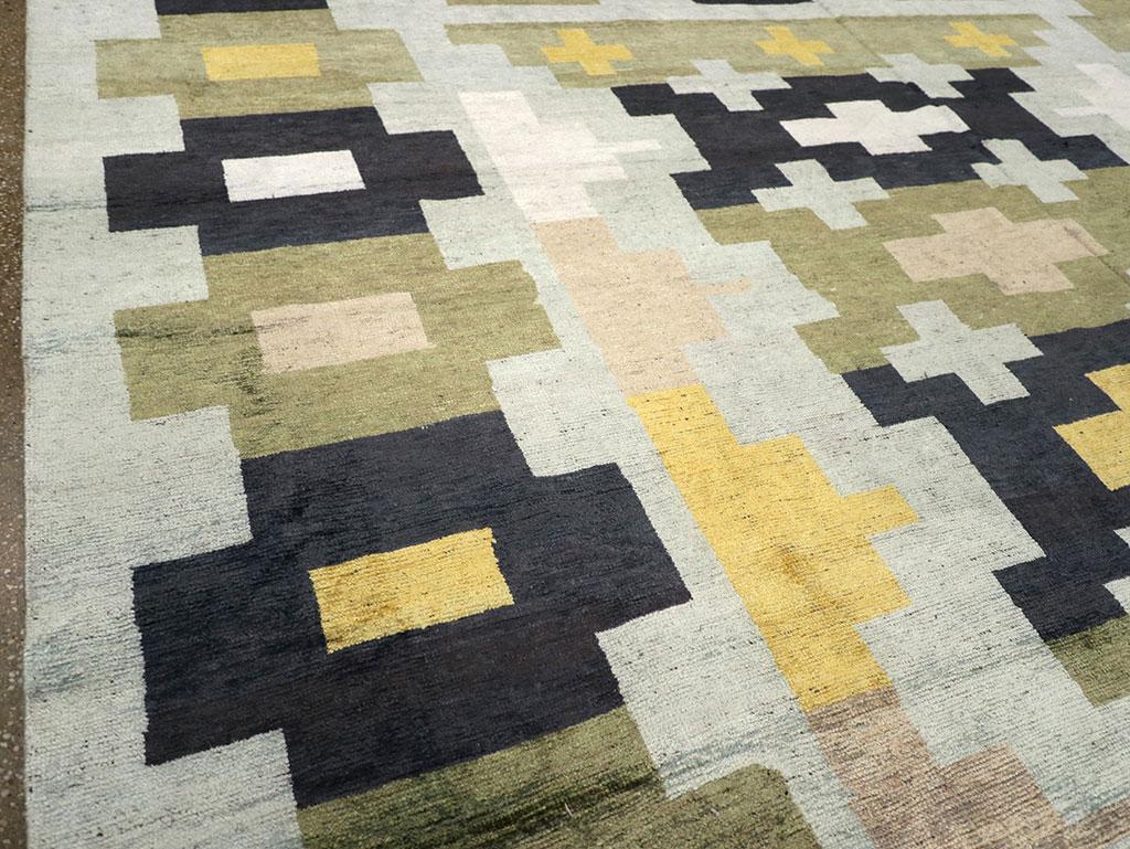 Modern East Turkestan Silk Khotan Room Size Carpet, No.33233 - Gss