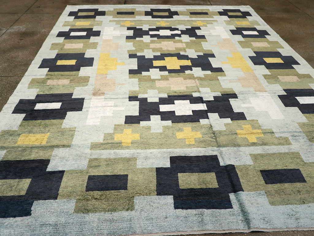 Modern East Turkestan Silk Khotan Room Size Carpet, No.33233 - Gss