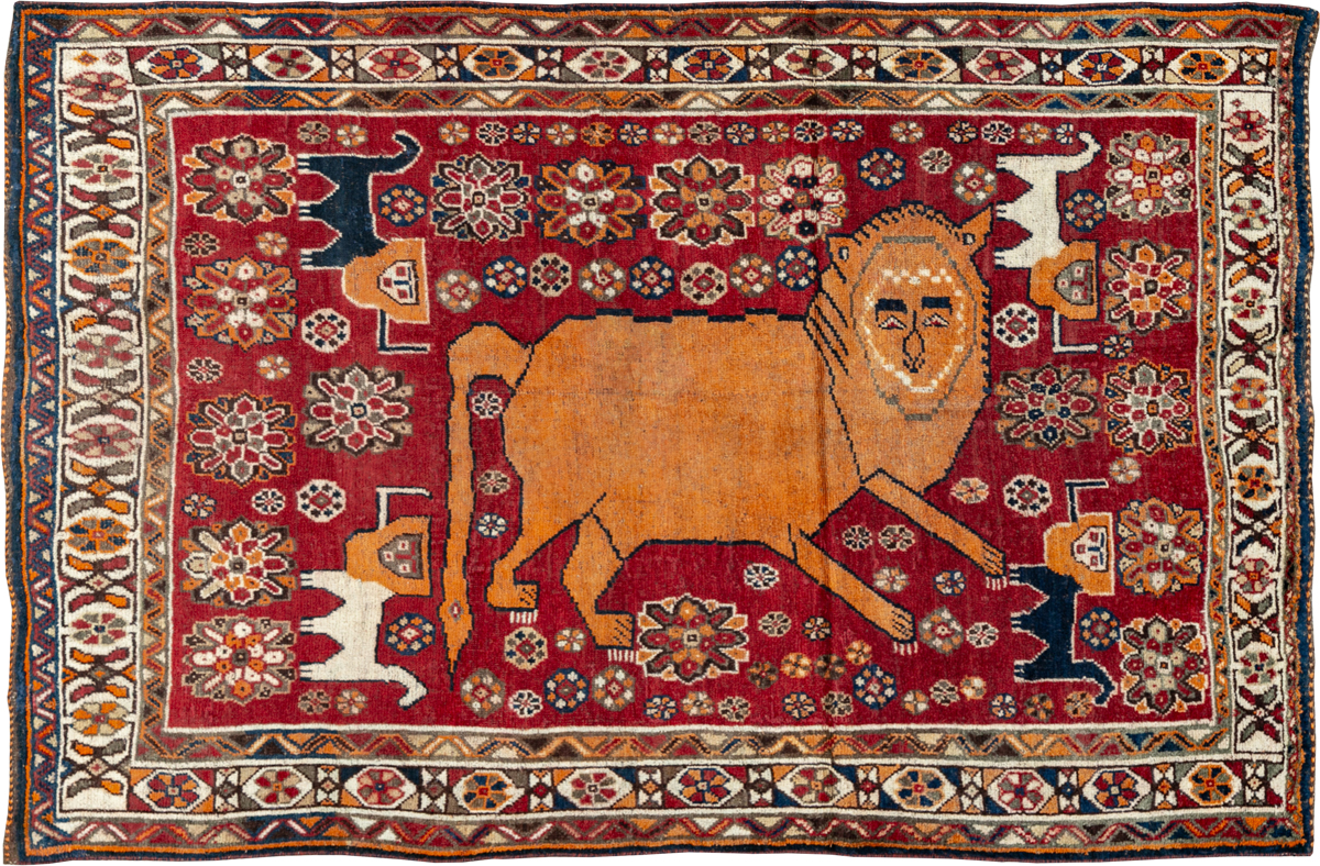 Antique Persian Pictorial Gabbeh Rug, No.33247 - Gss