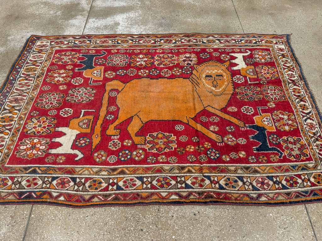 Antique Persian Pictorial Gabbeh Rug, No.33247 - Gss