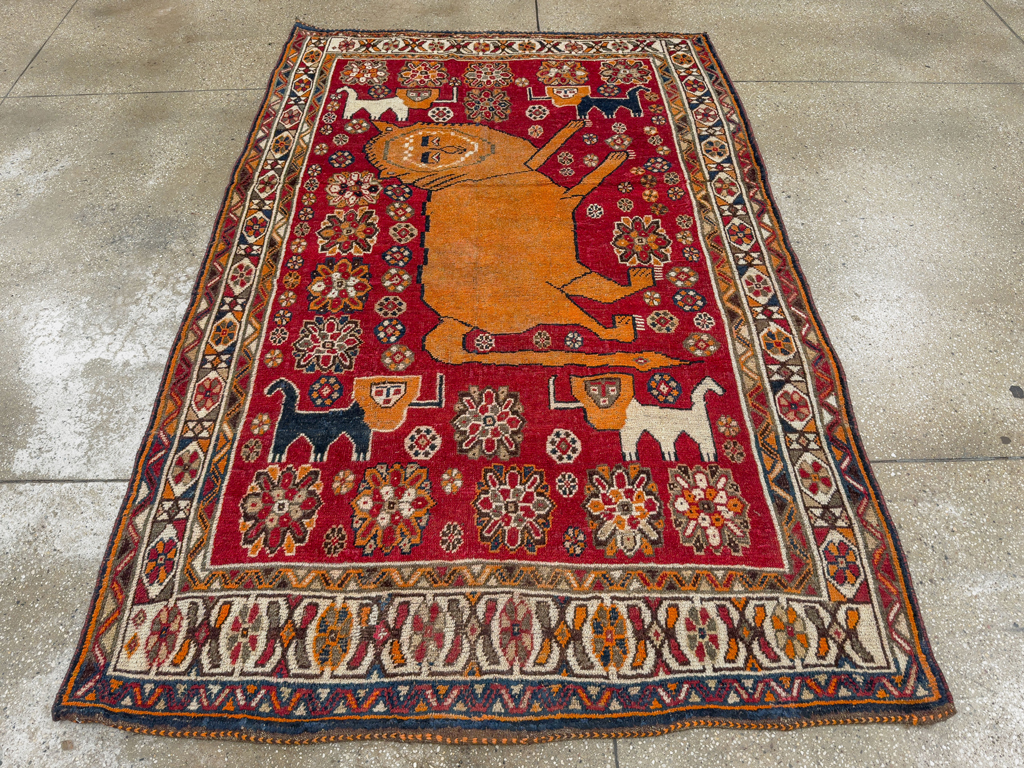 Antique Persian Pictorial Gabbeh Rug, No.33247 - Gss