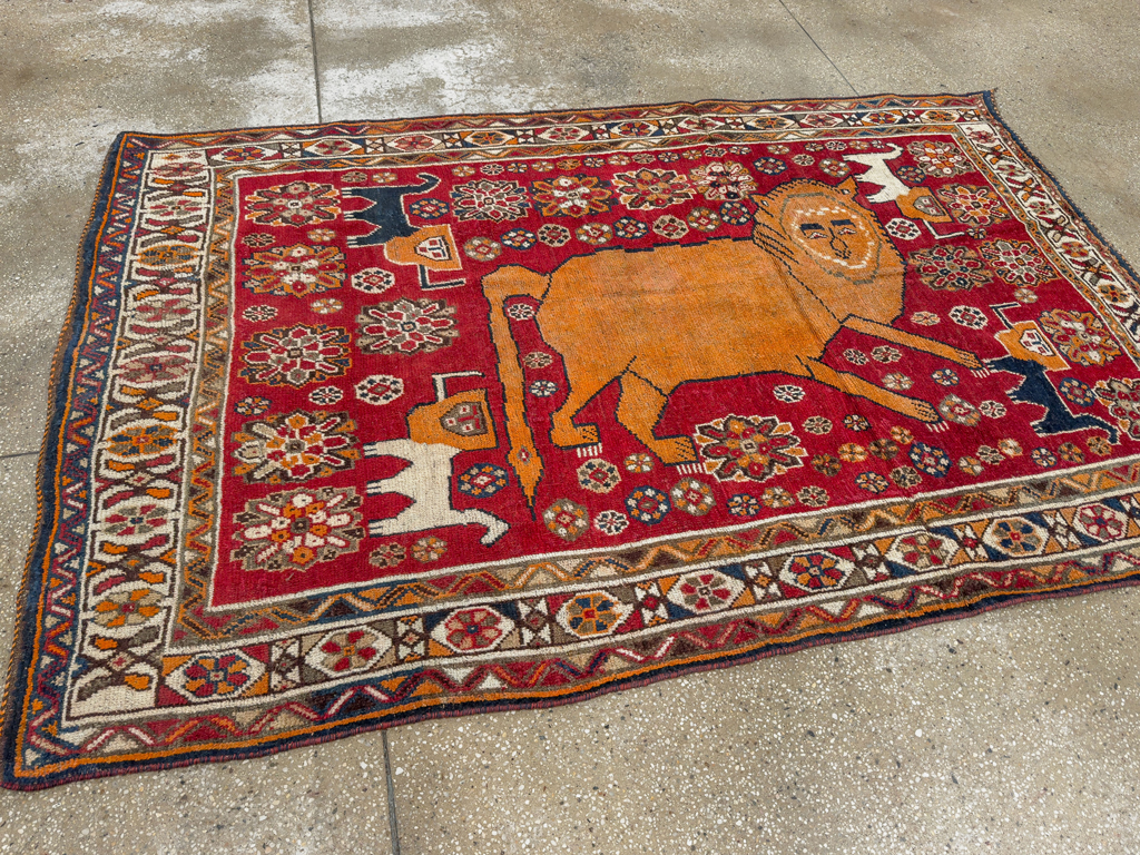Antique Persian Pictorial Gabbeh Rug, No.33247 - Gss