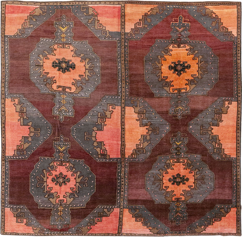 Vintage Turkish Anatolian Large Square Room Size Carpet, No.33254 - Gss