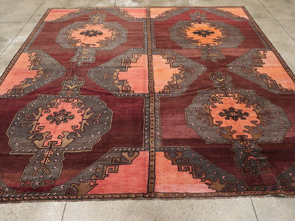 Vintage Turkish Anatolian Large Square Room Size Carpet, No.33254 - Gss