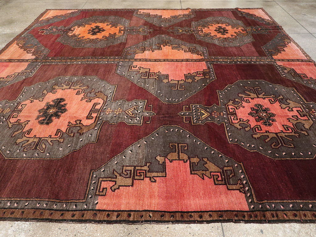 Vintage Turkish Anatolian Large Square Room Size Carpet, No.33254 - Gss