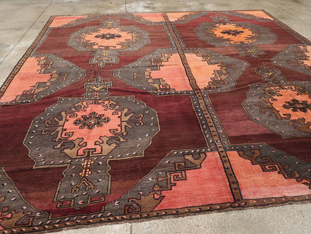 Vintage Turkish Anatolian Square Large Room Size Carpet, No.33254 - Gss