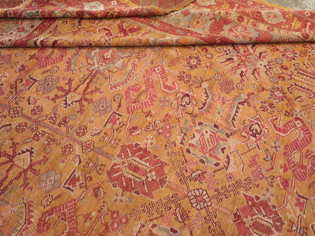 Antique Turkish Oushak Square Room Size Carpet, No.33262 - Gss