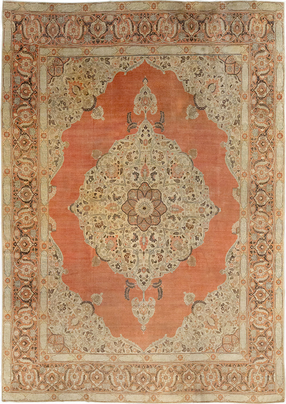 Antique Persian Tabriz Room Size Carpet, No.33263 - Gss