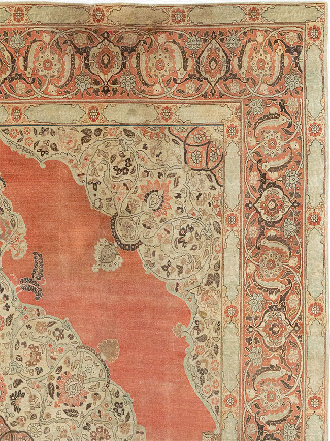 Antique Persian Tabriz Room Size Carpet, No.33263 - Gss