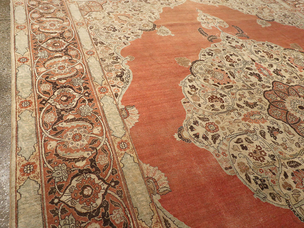 Antique Persian Tabriz Room Size Carpet, No.33263 - Gss