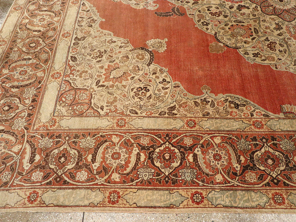Antique Persian Tabriz Room Size Carpet, No.33263 - Gss