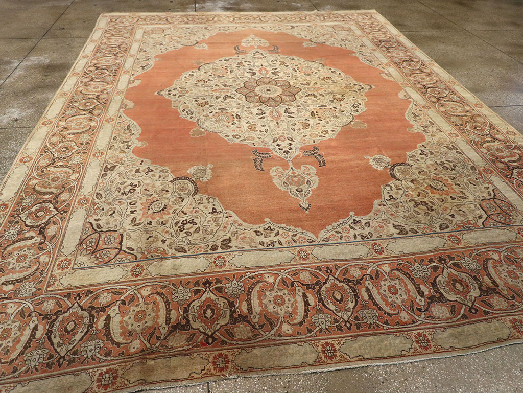 Antique Persian Tabriz Room Size Carpet, No.33263 - Gss
