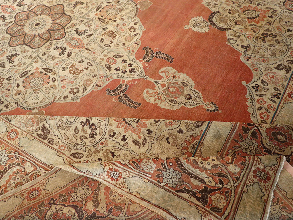 Antique Persian Tabriz Room Size Carpet, No.33263 - Gss