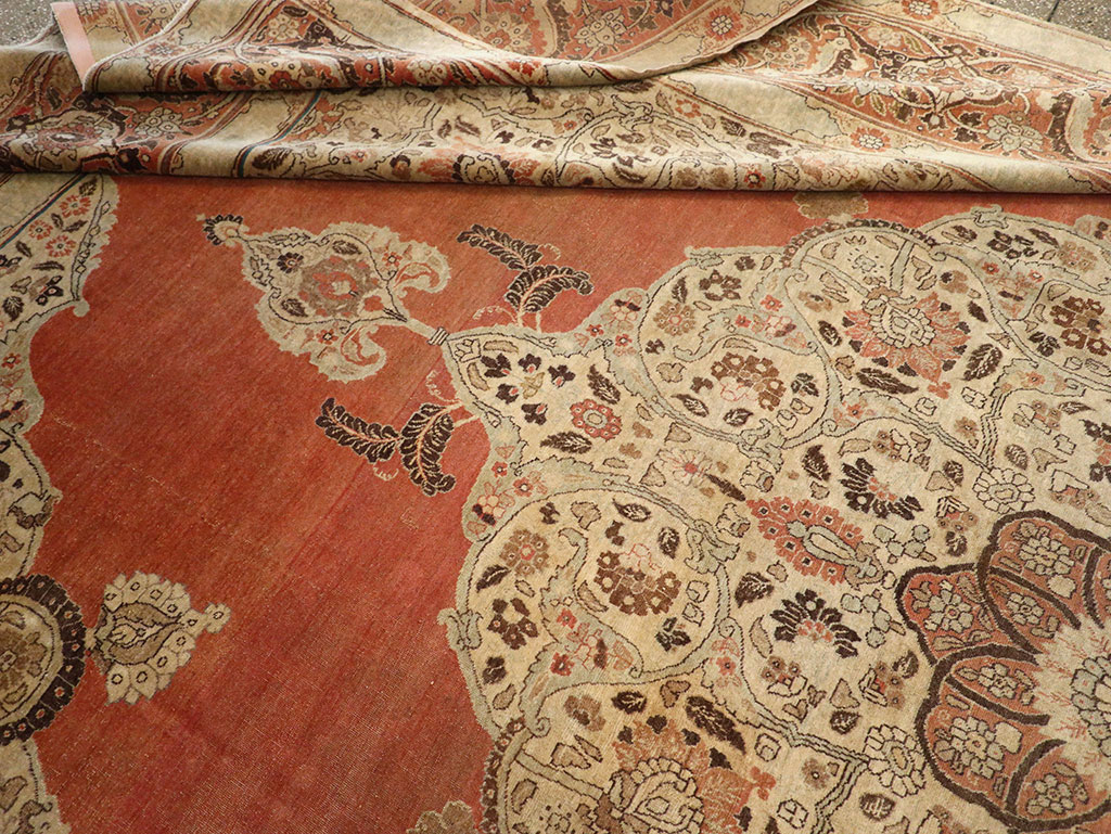 Antique Persian Tabriz Room Size Carpet, No.33263 - Gss