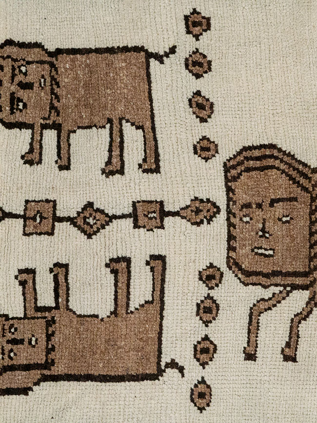 Vintage Turkish Anatolian Pictorial Runner, No.33265 - Gss