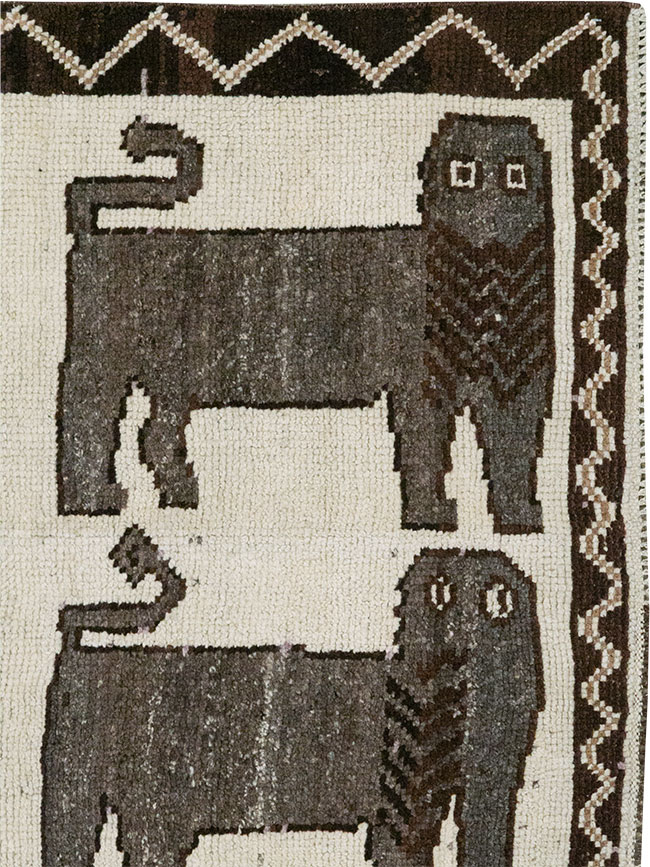 Vintage Turkish Anatolian Pictorial Runner, No.33266 - Gss