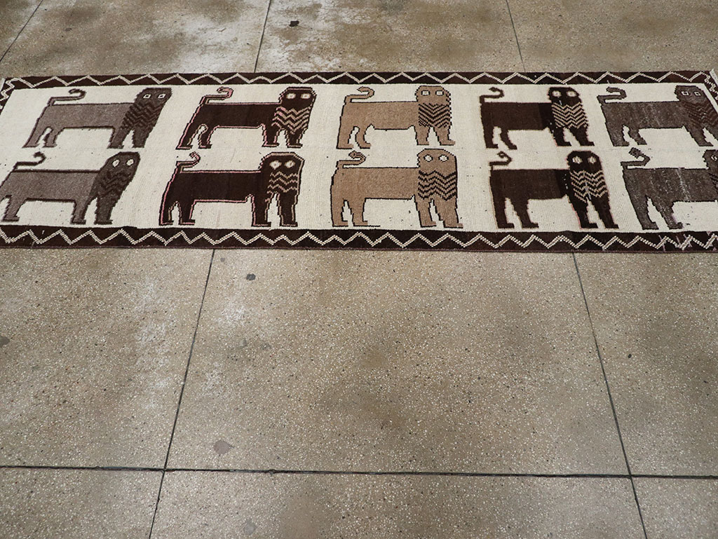 Vintage Turkish Anatolian Pictorial Runner, No.33266 - Gss