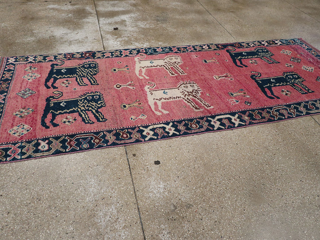 Vintage Turkish Anatolian Pictorial Runner, No.33267 - Gss