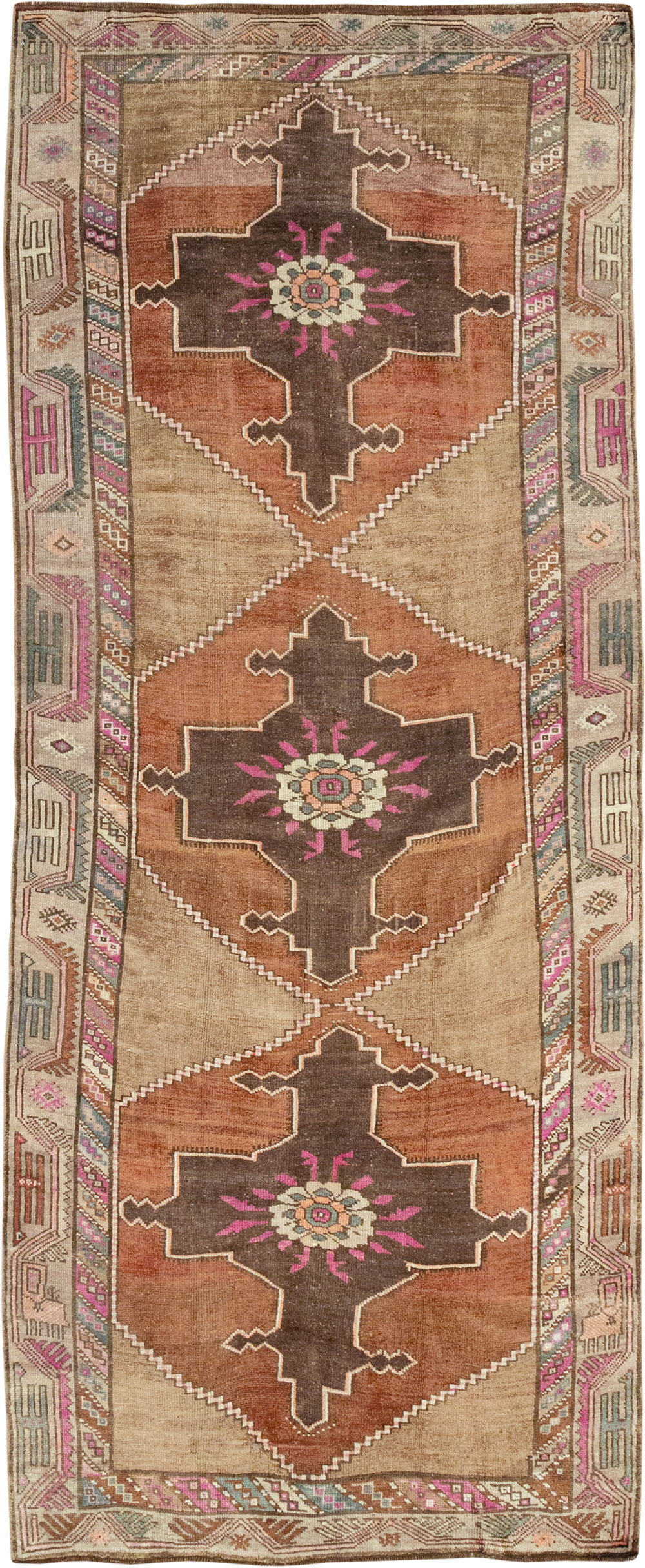 Vintage Turkish Anatolian Wide Gallery Runner, No.33268 - Gss
