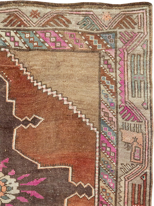 Vintage Turkish Anatolian Wide Gallery Runner, No.33268 - Gss