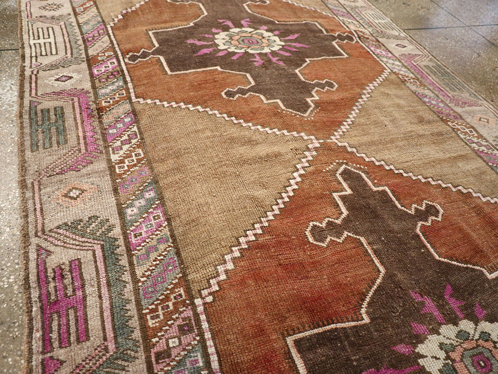 Vintage Turkish Anatolian Wide Gallery Runner, No.33268 - Gss