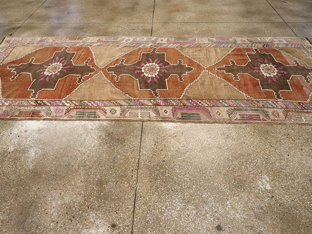 Vintage Turkish Anatolian Wide Gallery Runner, No.33268 - Gss