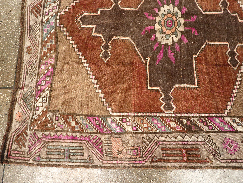 Vintage Turkish Anatolian Wide Gallery Runner, No.33268 - Gss