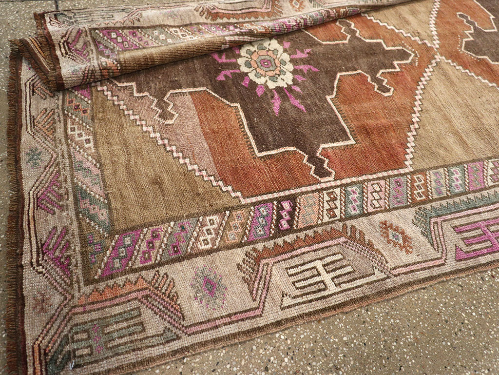 Vintage Turkish Anatolian Wide Gallery Runner, No.33268 - Gss