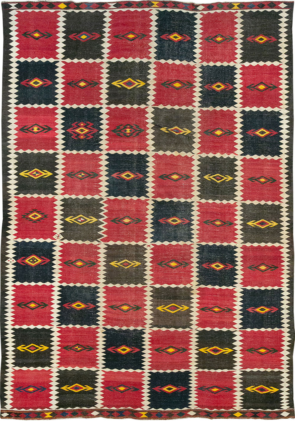 Vintage Afghan Flatweave Kilim Large Carpet, No.33270 - Gss