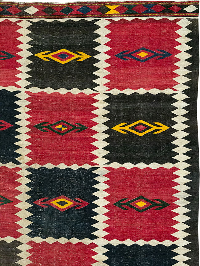 Vintage Afghan Flatweave Kilim Large Carpet, No.33270 - Gss