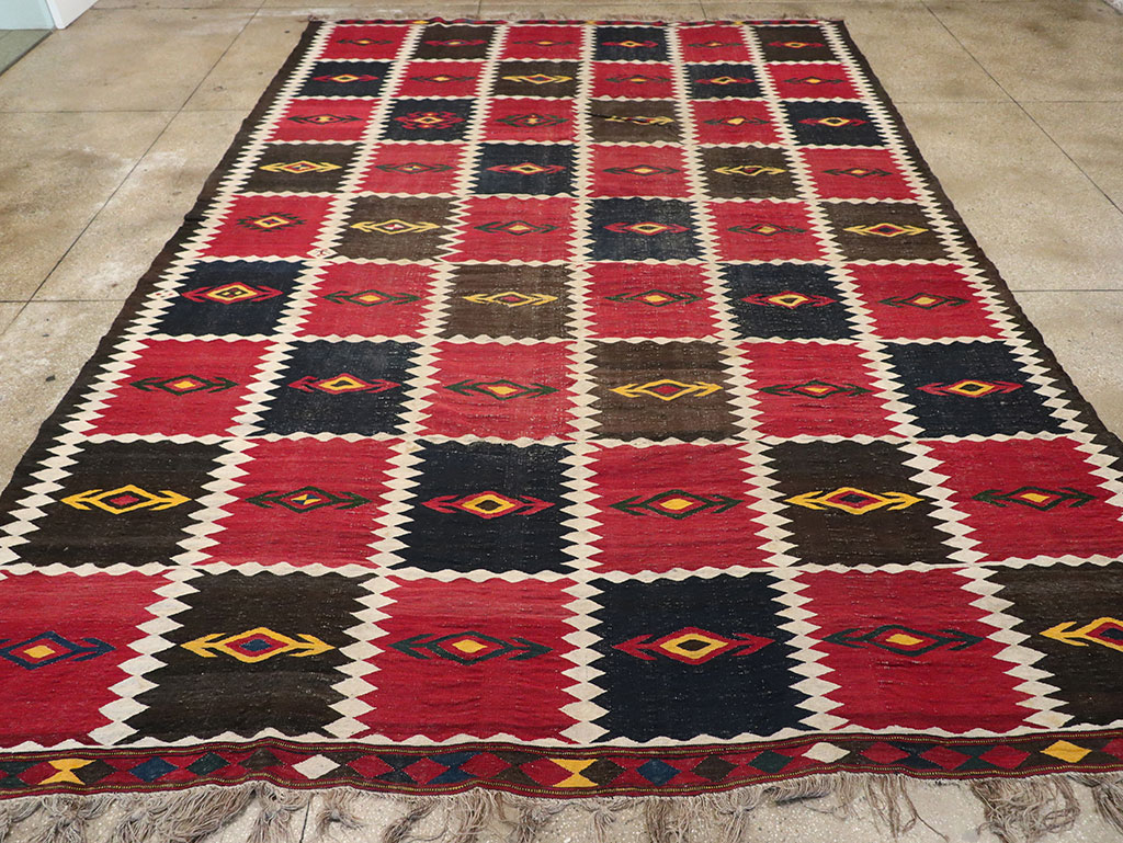Vintage Afghan Flatweave Kilim Large Carpet, No.33270 - Gss