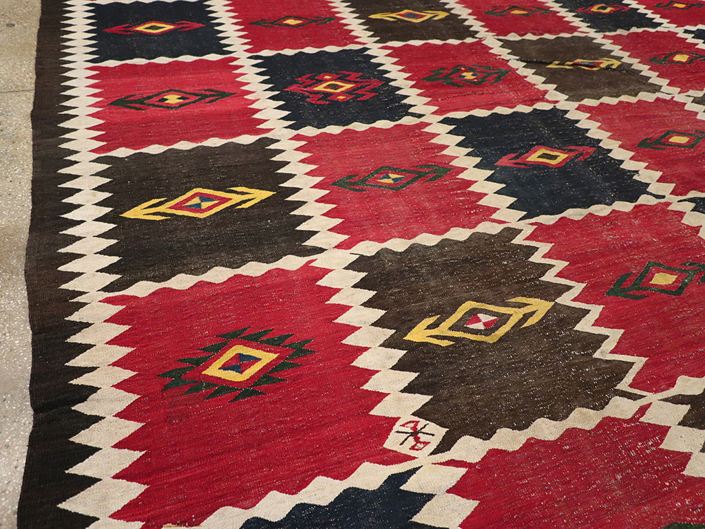 Vintage Afghan Flatweave Kilim Large Carpet, No.33270 - Gss