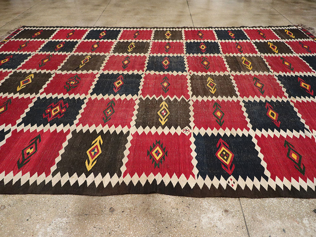 Vintage Afghan Flatweave Kilim Large Carpet, No.33270 - Gss