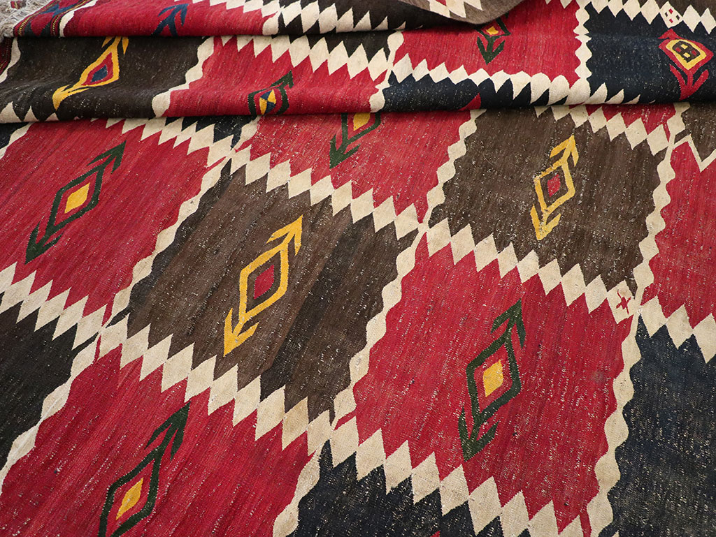 Vintage Afghan Flatweave Kilim Large Carpet, No.33270 - Gss