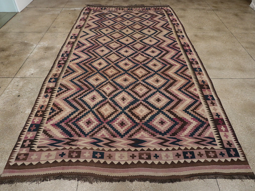 Vintage Afghan Flatweave Kilim Large Carpet, No.33271 - Gss