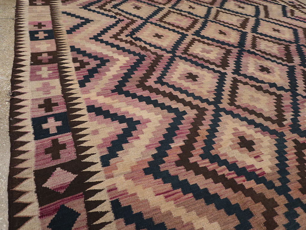 Vintage Afghan Flatweave Kilim Large Carpet, No.33271 - Gss