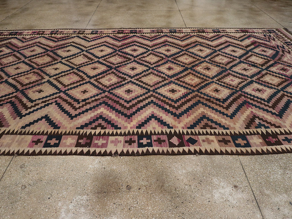 Vintage Afghan Flatweave Kilim Large Carpet, No.33271 - Gss