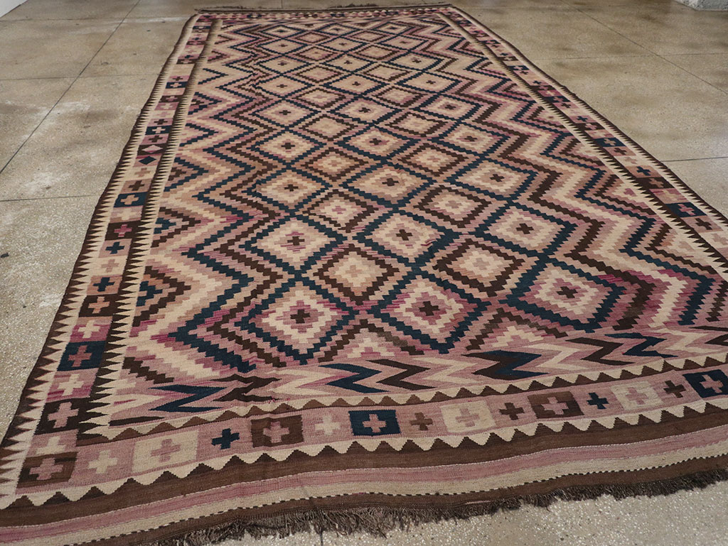 Vintage Afghan Flatweave Kilim Large Carpet, No.33271 - Gss