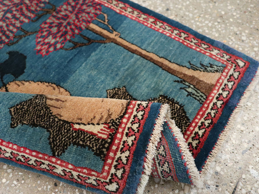 Antique Persian Kashan Pictorial Rug, No.33280 - Gss