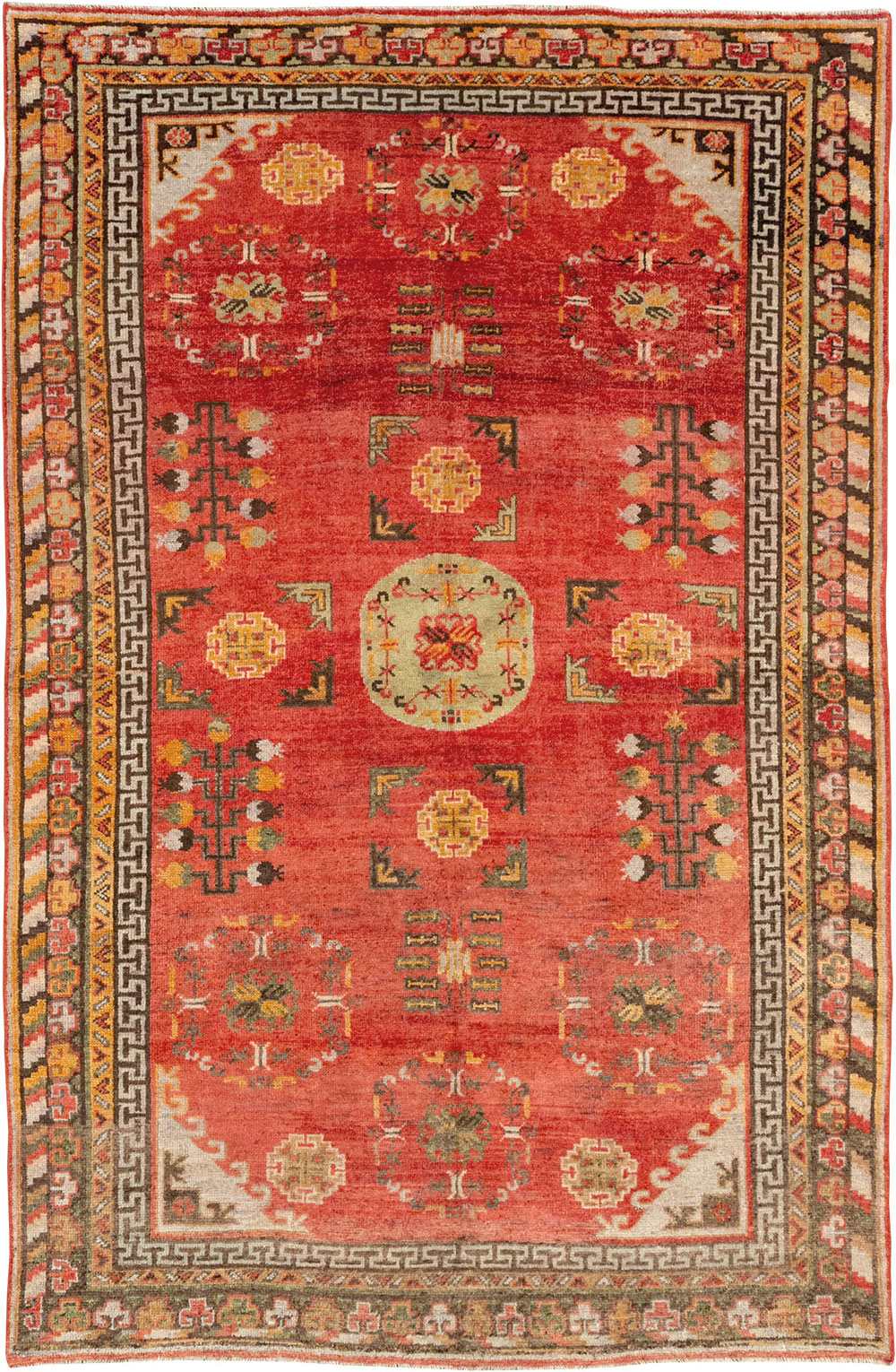 Antique East Turkestan Khotan Accent Rug, No.33282 - Gss