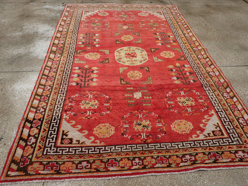 Antique East Turkestan Khotan Accent Rug, No.33282 - Gss
