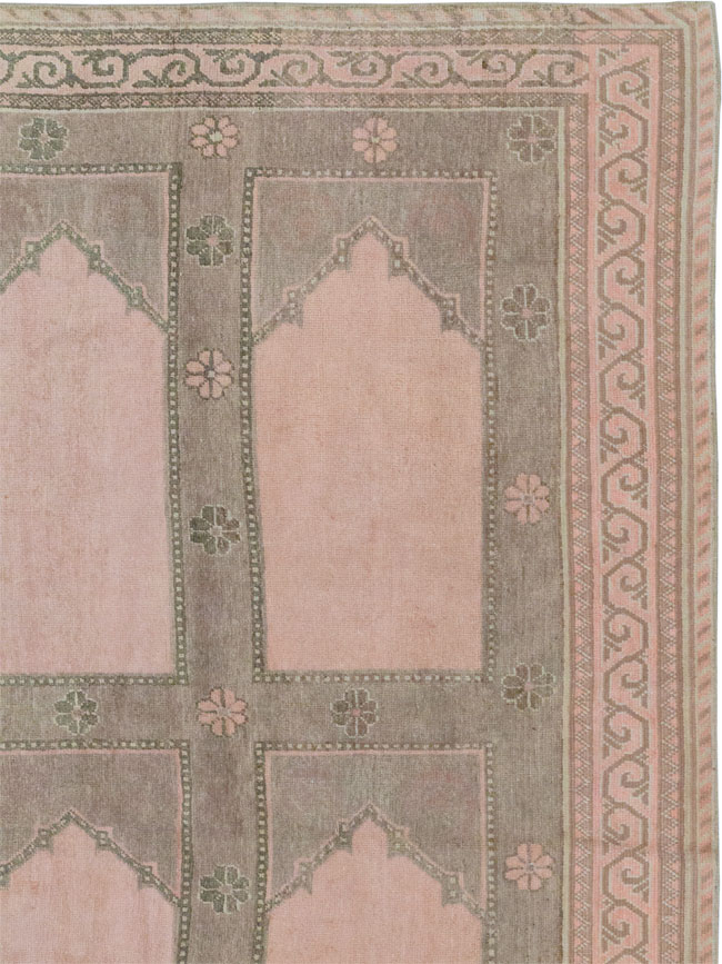 Vintage East Turkestan Khotan Square Accent Carpet, No.33284 - Gss