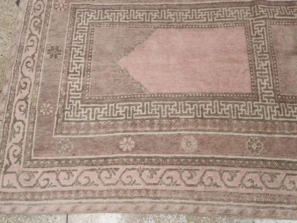 Vintage East Turkestan Khotan Square Accent Carpet, No.33284 - Gss